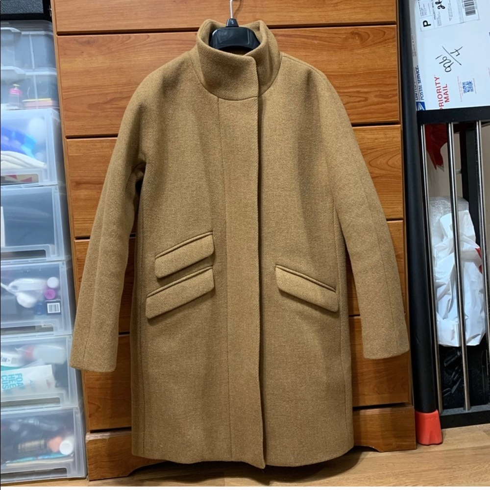 J Crew Cocoon Coat - size 4p - tan